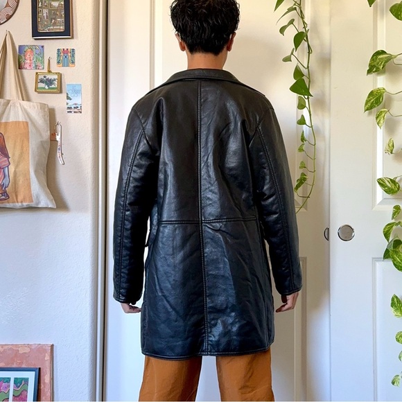 Vintage Italian Leather Coat - Picture 3 of 6